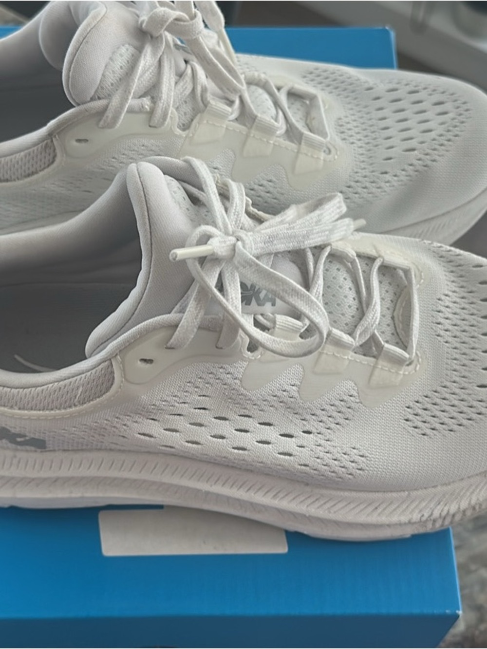 Hoka All-White Breathable Mesh Sneakers